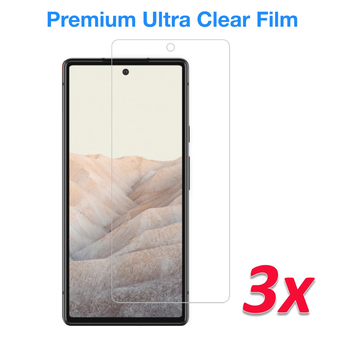 [3 Pack] MEZON Google Pixel 6 (6.4") Ultra Clear Screen Protector Case Friendly Film (Pixel 6, Clear)