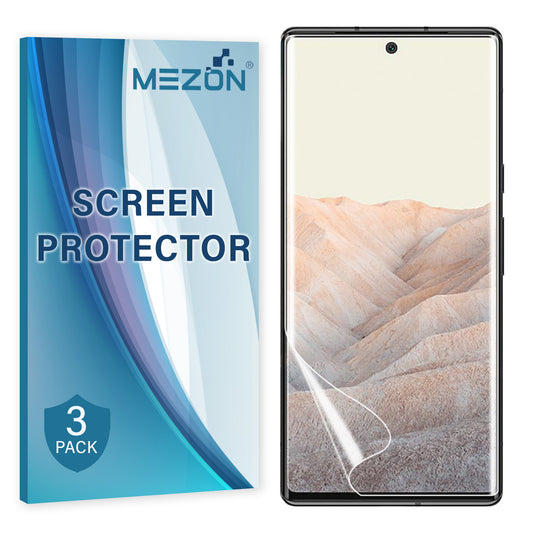 [3 Pack] MEZON Google Pixel 6 Pro (6.7") Premium Hydrogel Clear Edge-to-Edge Full Coverage Screen Protector Fingerprint Film
