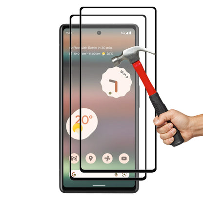 [2 Pack] MEZON Google Pixel 6a (6.1") Tempered Glass Full Coverage Crystal Clear Premium 3D Edge 9H HD Screen Protector