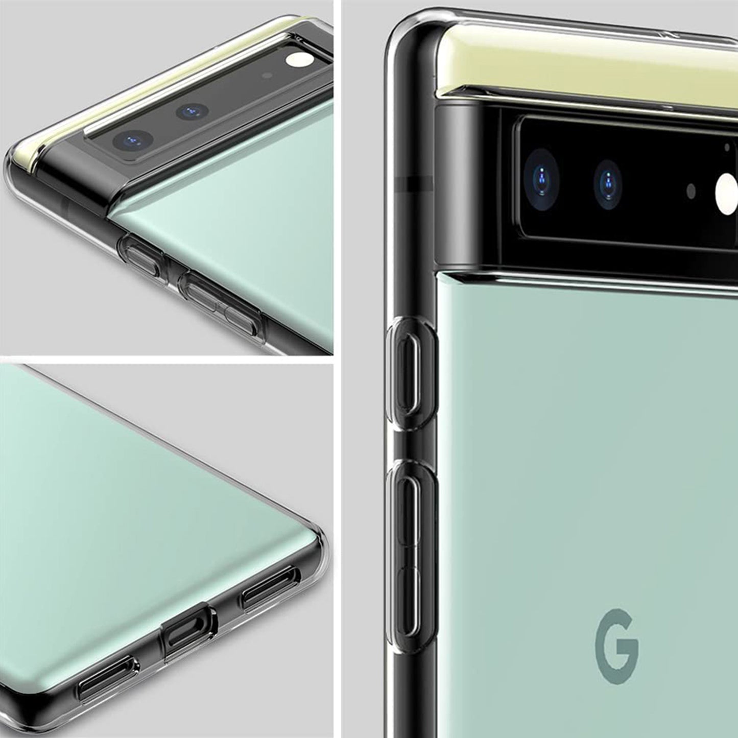 MEZON Google Pixel 6a (6.1") Ultra Slim Premium Crystal Clear TPU Gel Back Case – Wireless Charging Compatible