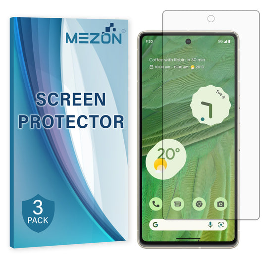 [3 Pack] MEZON Google Pixel 7 (6.3") Premium Hydrogel Clear Edge-to-Edge Full Coverage Screen Protector Fingerprint Sensor Film