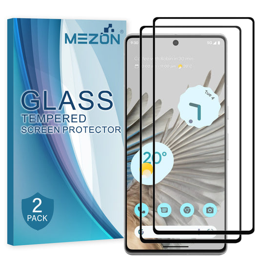 [2 Pack] MEZON Google Pixel 7 Pro (6.7") Tempered Glass Full Coverage Crystal Clear Premium 3D Edge 9H HD Screen Protector