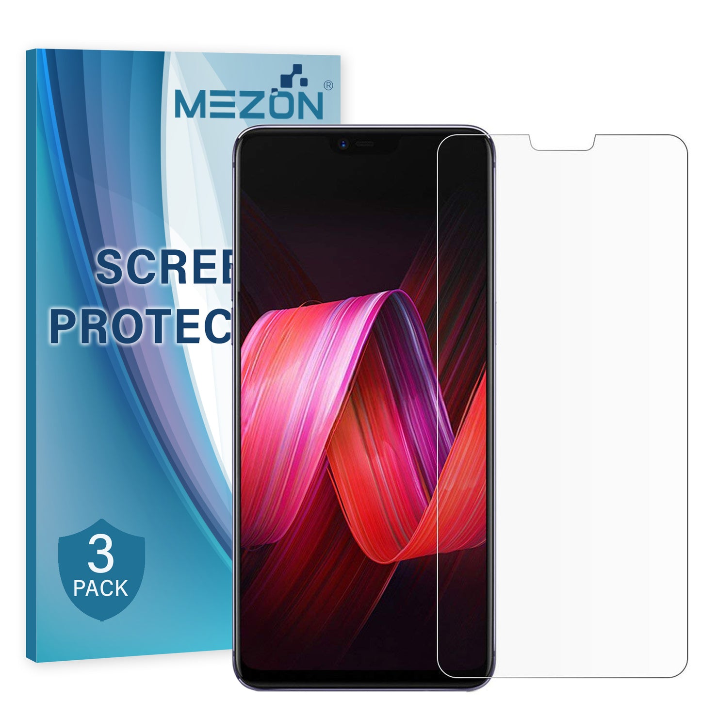 [3 Pack] MEZON OPPO R15 Ultra Clear Screen Protector Case Friendly Film (R15, Clear)