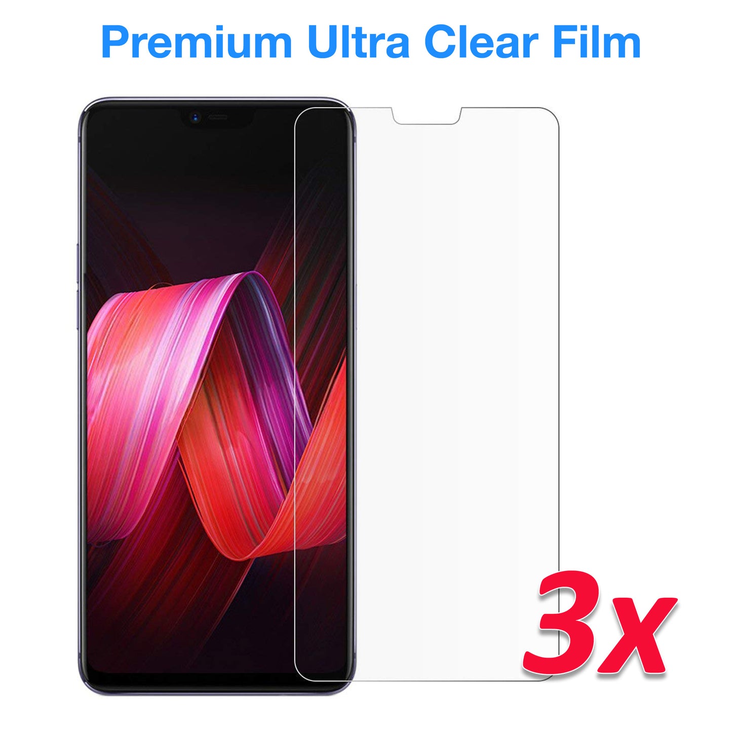 [3 Pack] MEZON OPPO R15 Ultra Clear Screen Protector Case Friendly Film (R15, Clear)