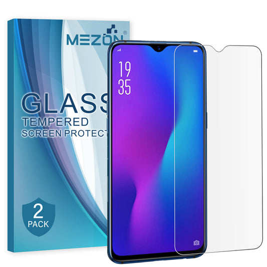 [2 Pack] MEZON OPPO R17 Pro Tempered Glass 9H HD Crystal Clear Premium Case Friendly Screen Protector (R17 Pro, 9H)