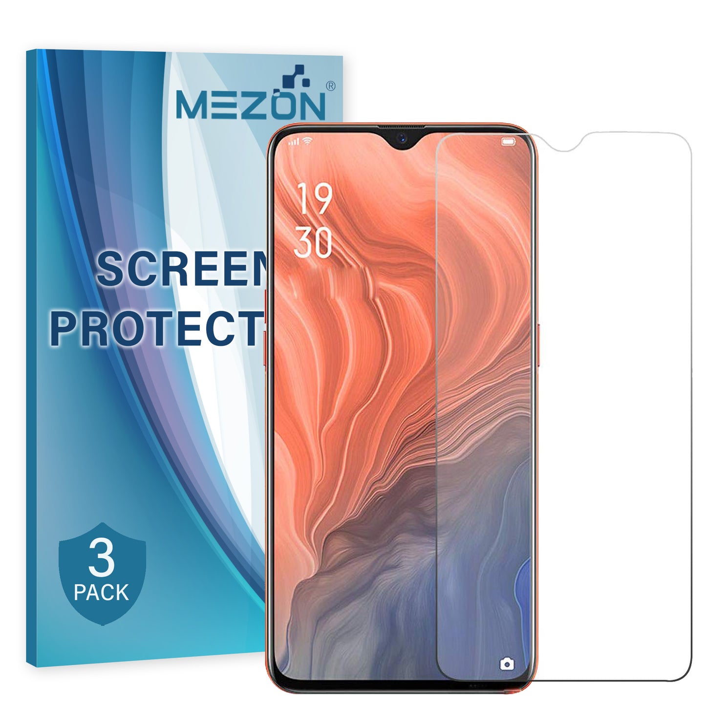 [3 Pack] MEZON Realme 5 Ultra Clear Screen Protector Case Friendly Film (Realme 5, Clear)