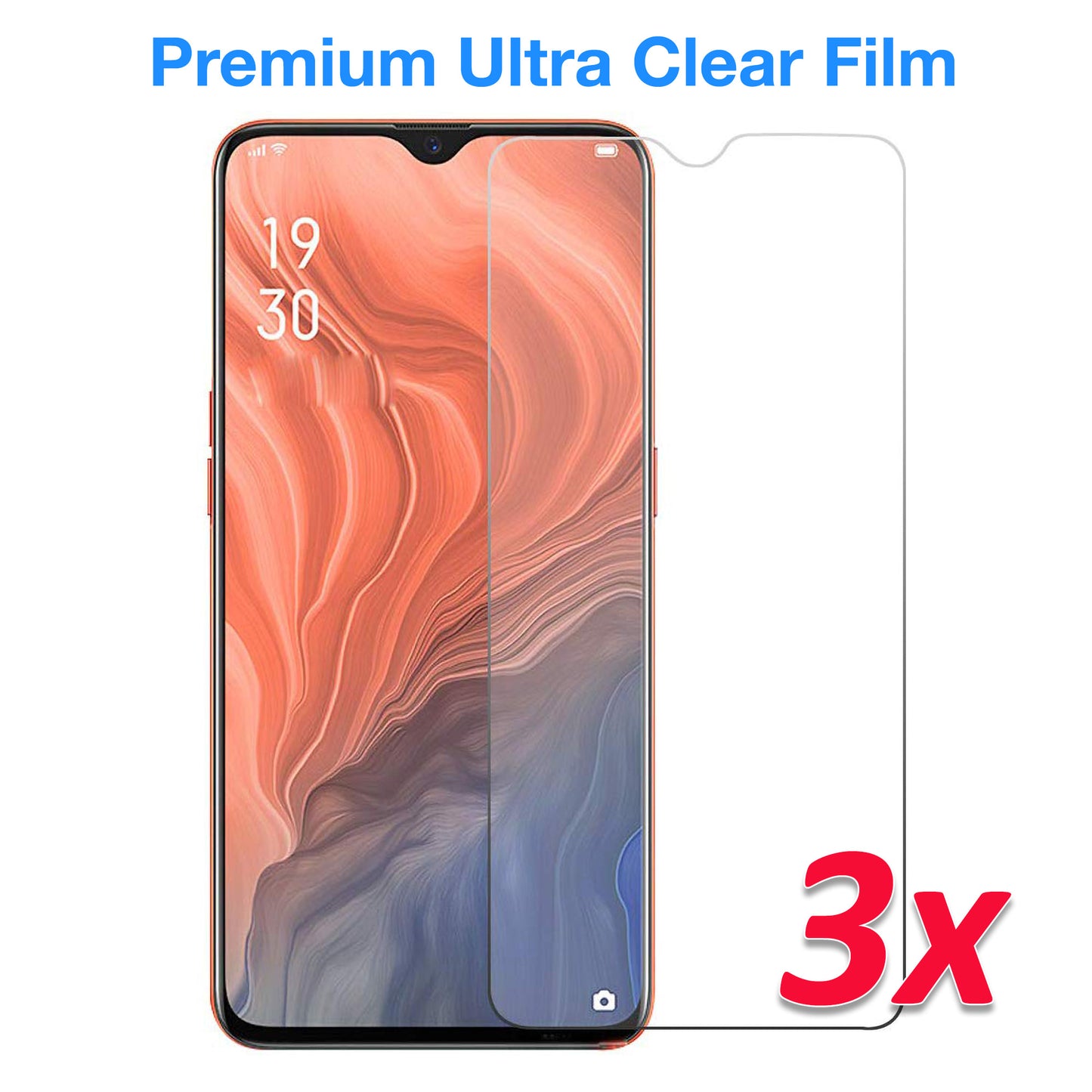 [3 Pack] MEZON Realme 5 Ultra Clear Screen Protector Case Friendly Film (Realme 5, Clear)