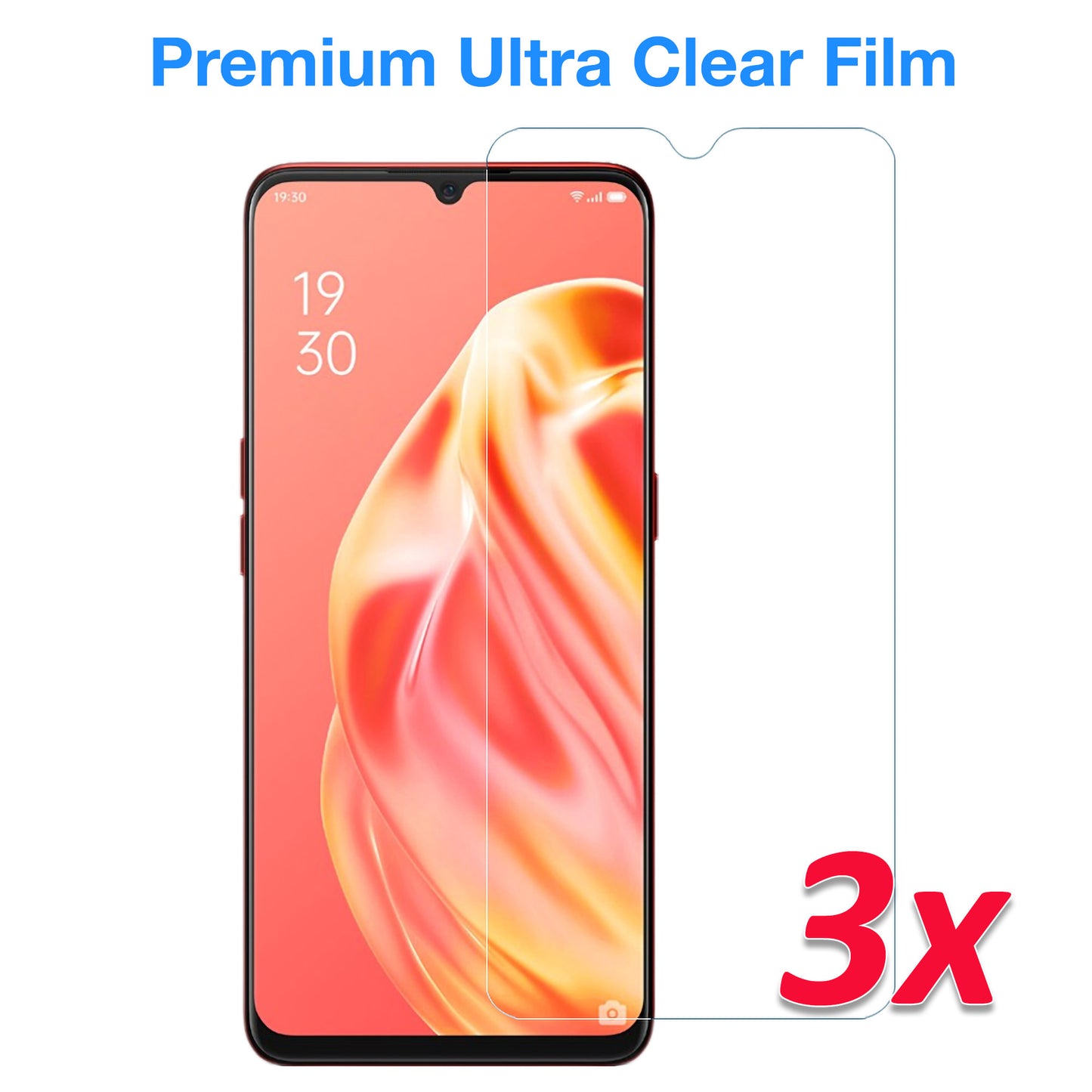 [3 Pack] MEZON Realme C12 Ultra Clear Screen Protector Case Friendly Film (Realme C12, Clear)