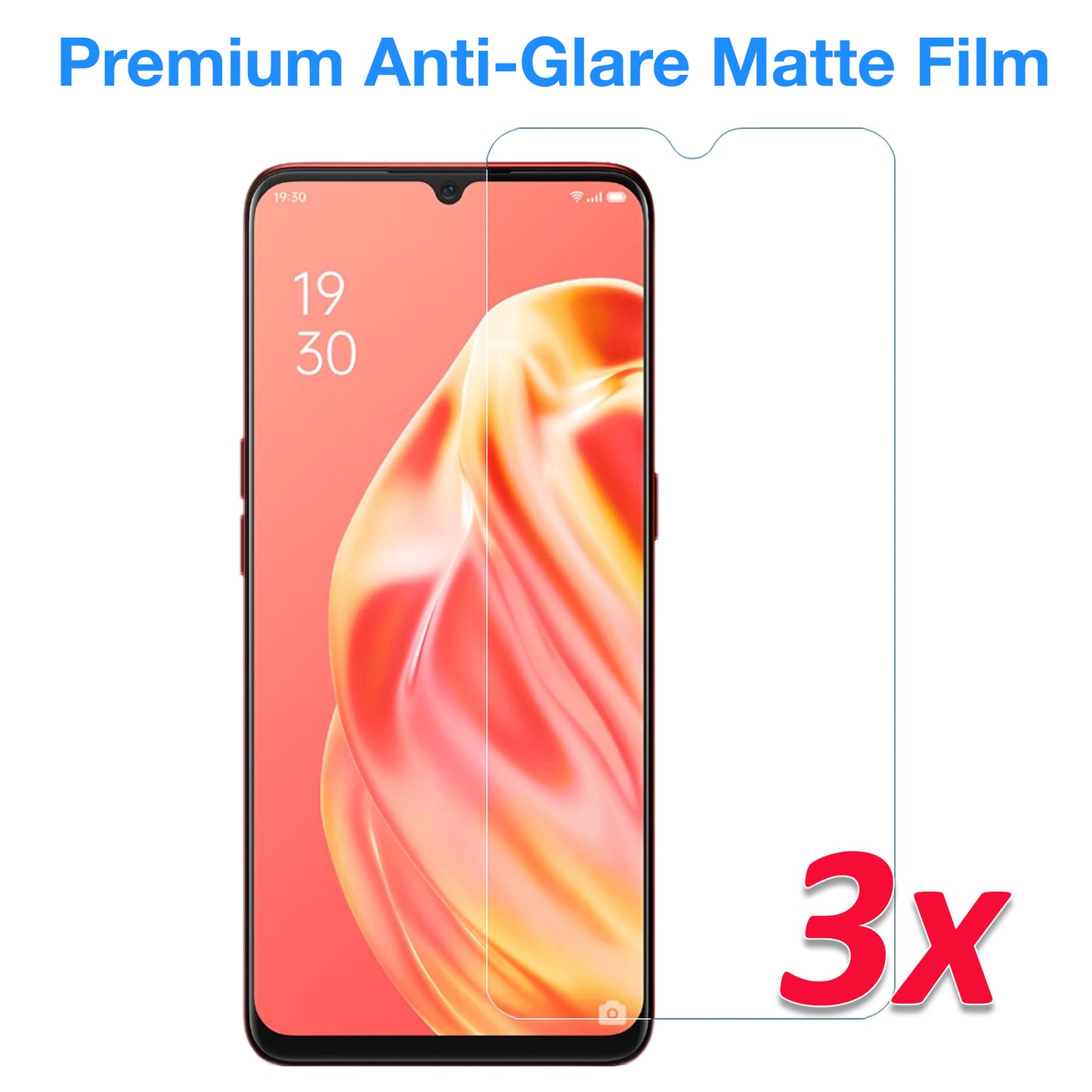 [3 Pack] MEZON Realme C12 Anti-Glare Matte Screen Protector Case Friendly Film (Realme C12, Matte)