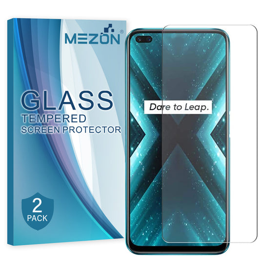 [2 Pack] MEZON Realme X3 SuperZoom Tempered Glass 9H HD Crystal Clear Premium Case Friendly Screen Protector