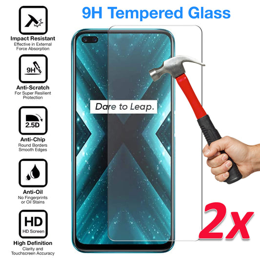 [2 Pack] MEZON Realme X3 SuperZoom Tempered Glass 9H HD Crystal Clear Premium Case Friendly Screen Protector