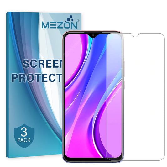 [3 Pack] MEZON Xiaomi Redmi 9 Ultra Clear Screen Protector Case Friendly Film (Redmi 9, Clear)