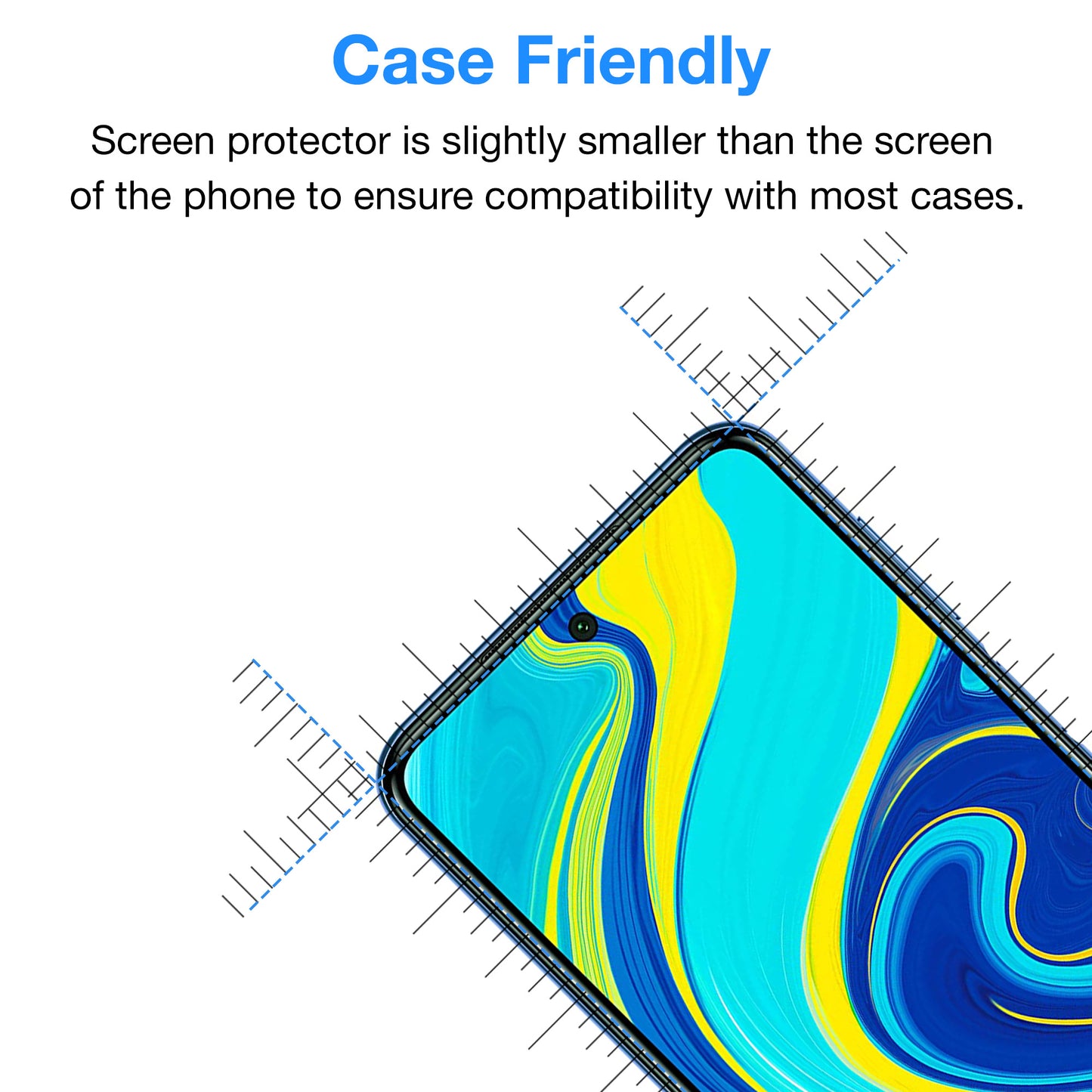 [3 Pack] MEZON Xiaomi Redmi Note 9S Anti-Glare Matte Screen Protector Case Friendly Film (Redmi Note 9S, Matte)