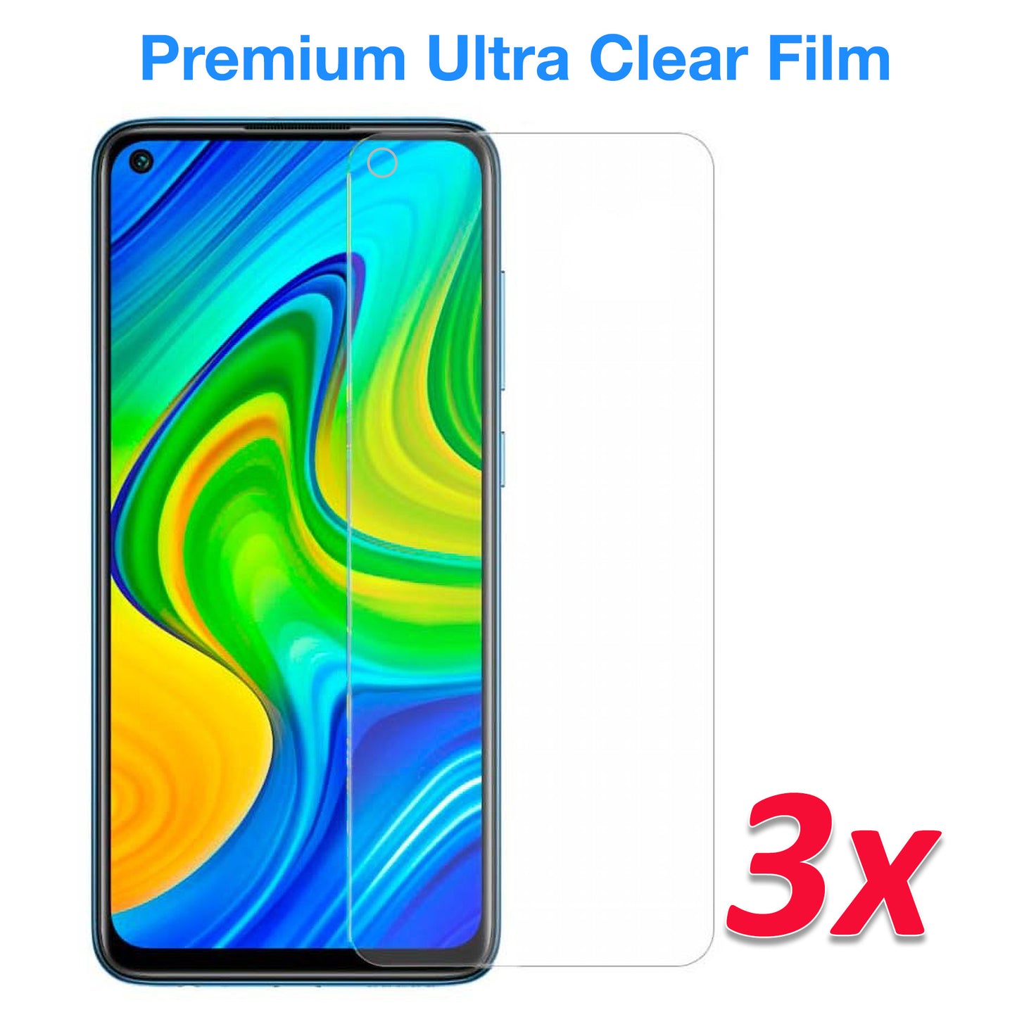 [3 Pack] MEZON Xiaomi Redmi Note 9T Ultra Clear Screen Protector Case Friendly Film (Redmi Note 9T, Clear)