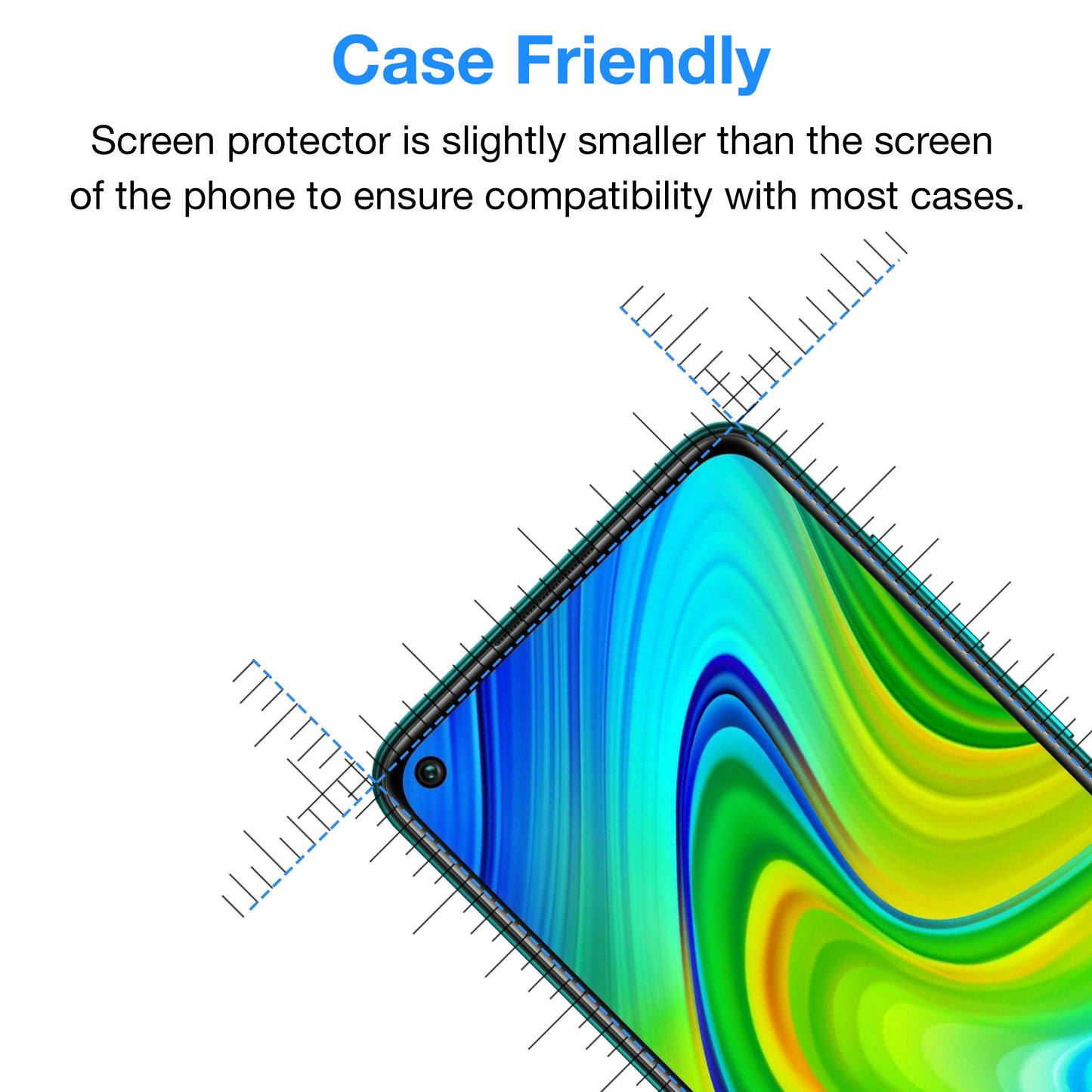 [3 Pack] MEZON Xiaomi Redmi Note 9 Ultra Clear Screen Protector Case Friendly Film (Redmi Note 9, Clear)