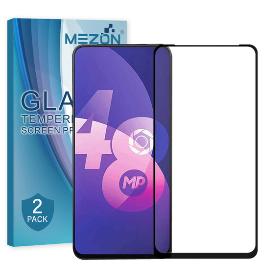 [2 Pack] MEZON Full Coverage OPPO Reno2 Z Tempered Glass Crystal Clear Premium 9H HD Screen Protector (OPPO Reno2 Z, 9H Full)