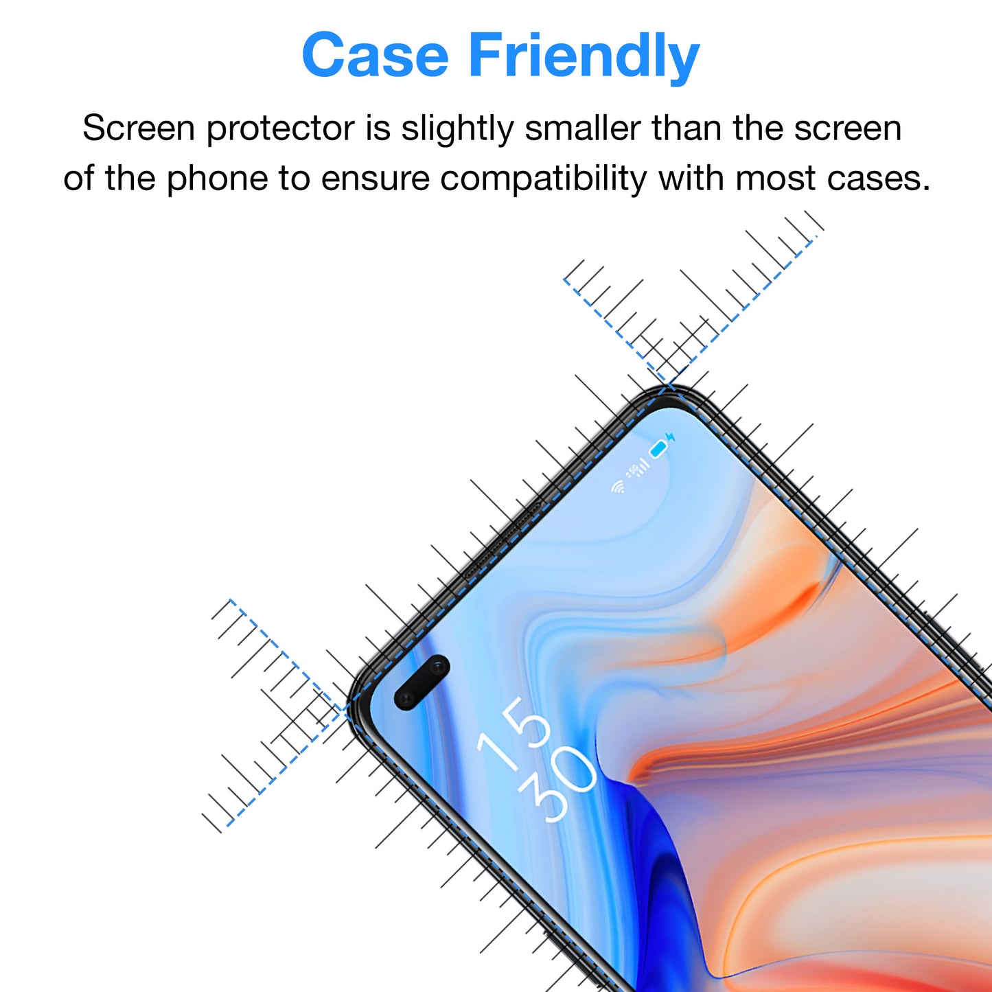 [2 Pack] MEZON OPPO Reno4 5G Tempered Glass 9H HD Crystal Clear Premium Case Friendly Screen Protector (Reno4 5G, 9H)