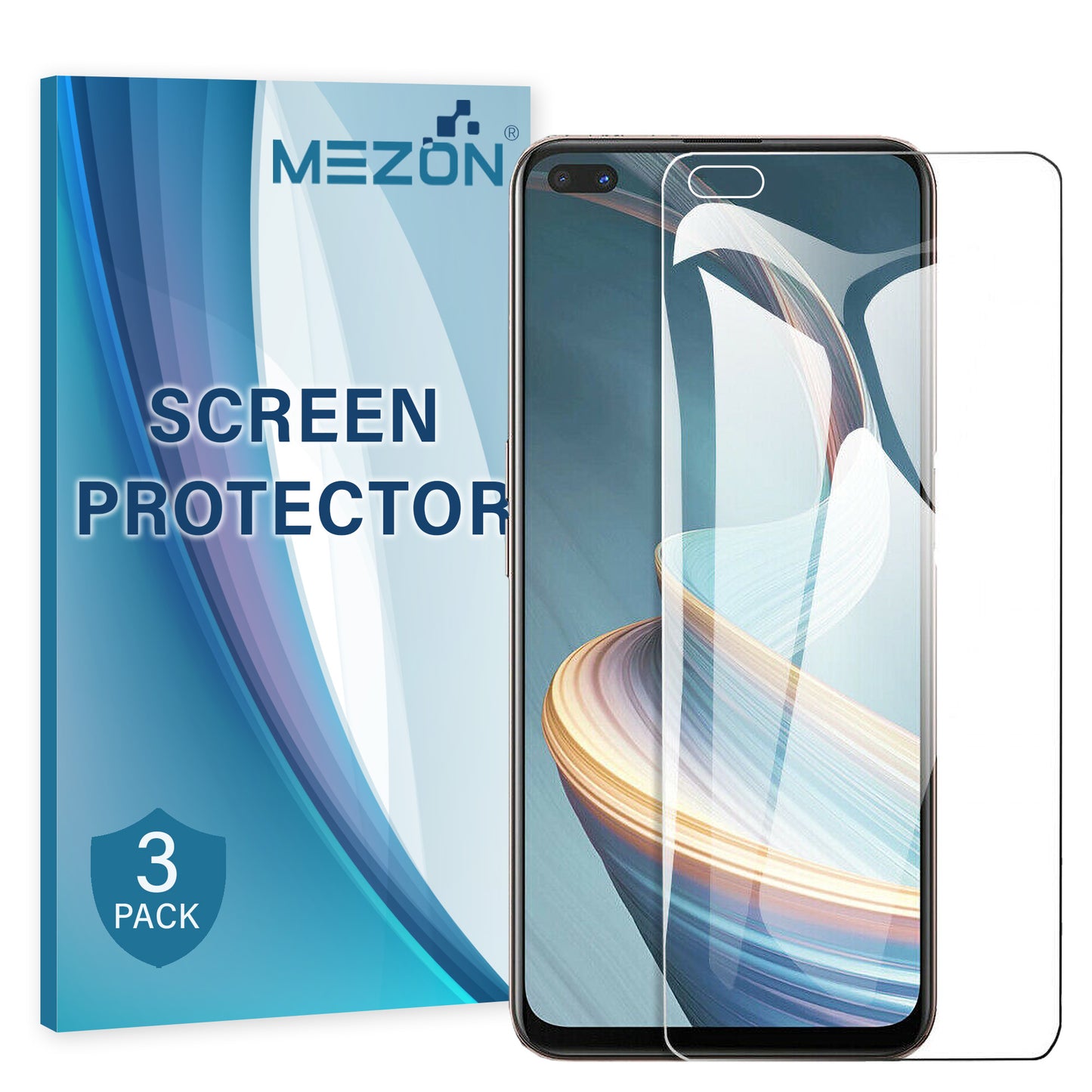 [3 Pack] MEZON OPPO Reno4 Z 5G Anti-Glare Matte Screen Protector Case Friendly Film (Reno4 Z 5G, Matte)