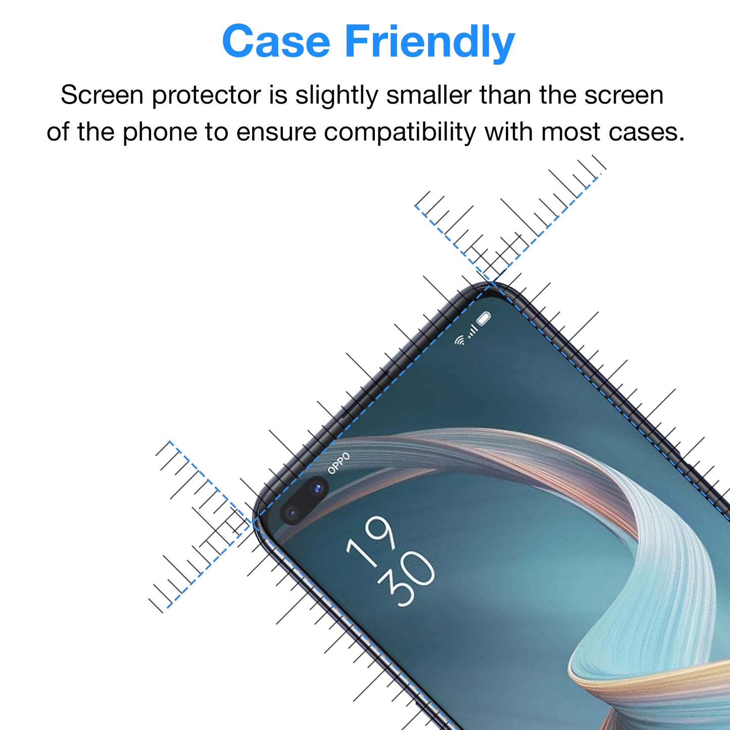 [2 Pack] MEZON OPPO Reno4 Z 5G Tempered Glass 9H HD Crystal Clear Premium Case Friendly Screen Protector (Reno4 Z 5G, 9H)