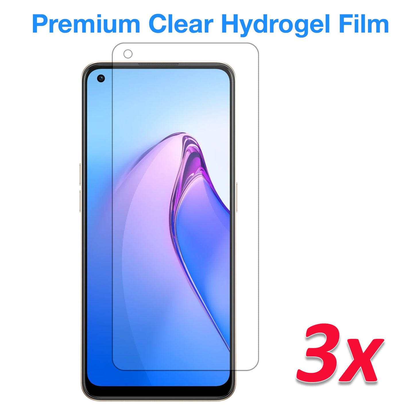 [3 Pack] MEZON OPPO Reno8 5G Premium Hydrogel Clear Edge-to-Edge Full Coverage Screen Protector Film