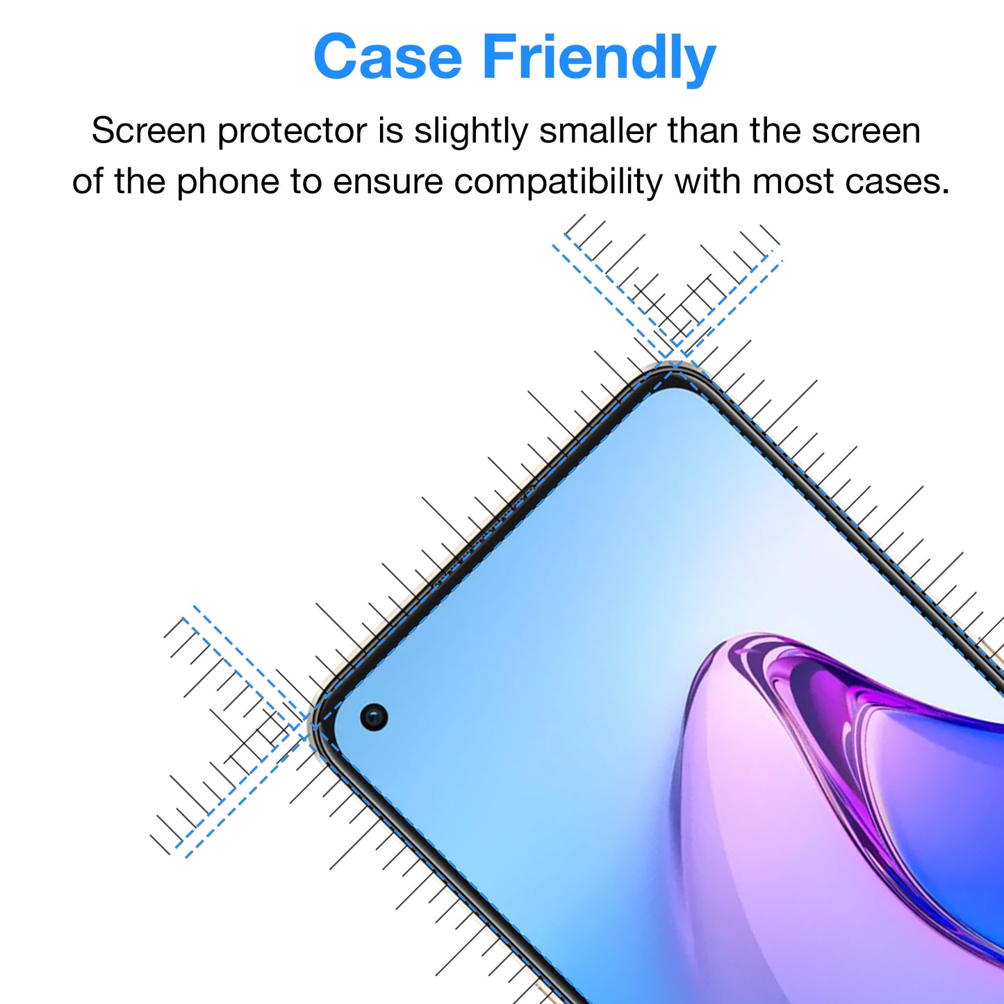 [2 Pack] MEZON Tempered Glass for OPPO Reno8 5G Crystal Clear Premium 9H HD Case Friendly Screen Protector (OPPO Reno8, 9H)