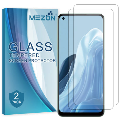 [2 Pack] MEZON Tempered Glass for OPPO Reno8 Lite 5G Crystal Clear Premium 9H HD Case Friendly Screen Protector