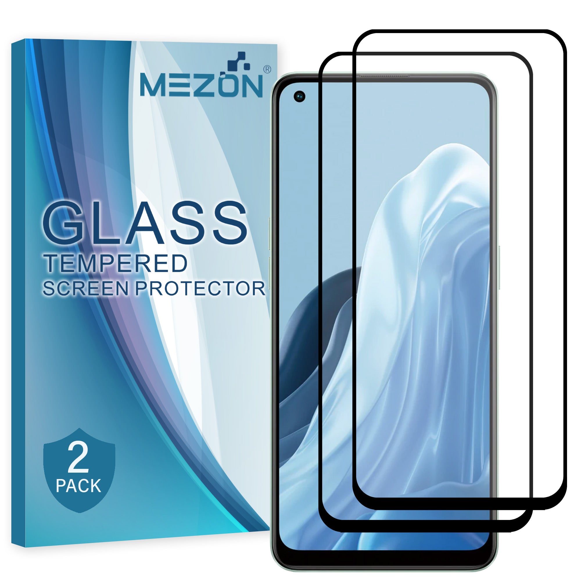 [2 Pack] MEZON OPPO Reno8 Lite 5G Full-Cover 9H Tempered Glass