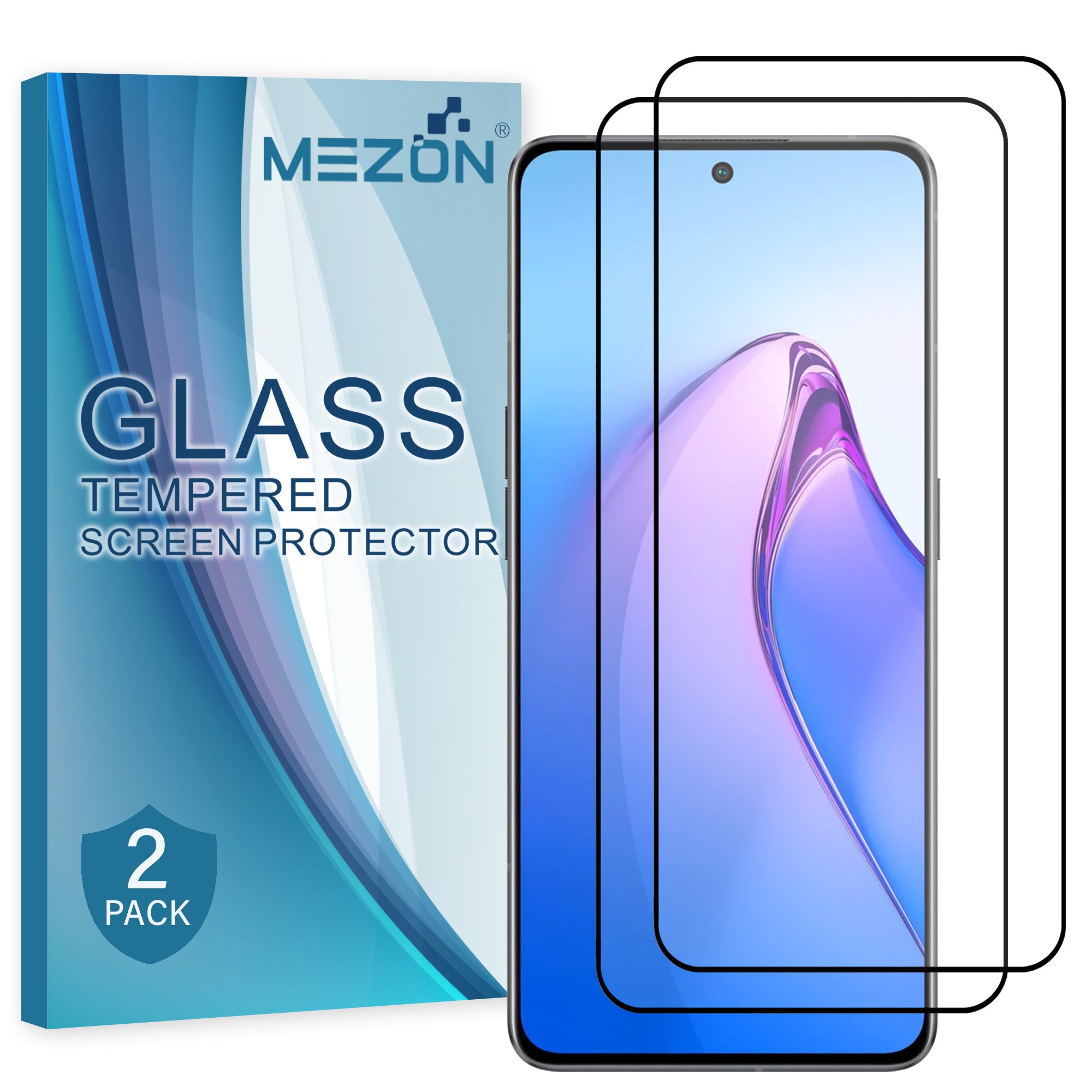 [2 Pack] MEZON OPPO Reno8 Pro 5G Full-Cover 9H Tempered Glass