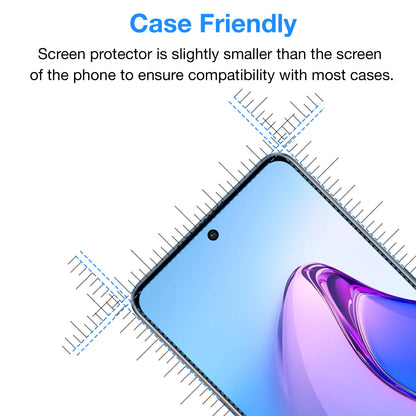 [2 Pack] MEZON Tempered Glass for OPPO Reno8 Pro 5G Crystal Clear Premium 9H HD Case Friendly Screen Protector