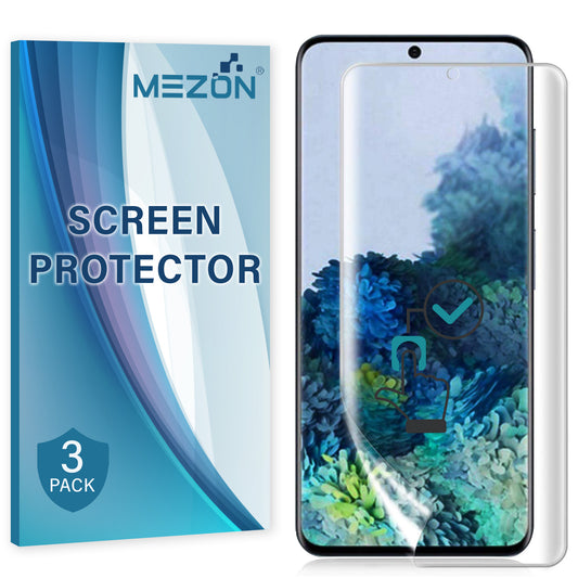 [3 Pack] MEZON Samsung Galaxy S20+ Premium Clear Edge-to-Edge Full Coverage Hydrogel Screen Protector Film