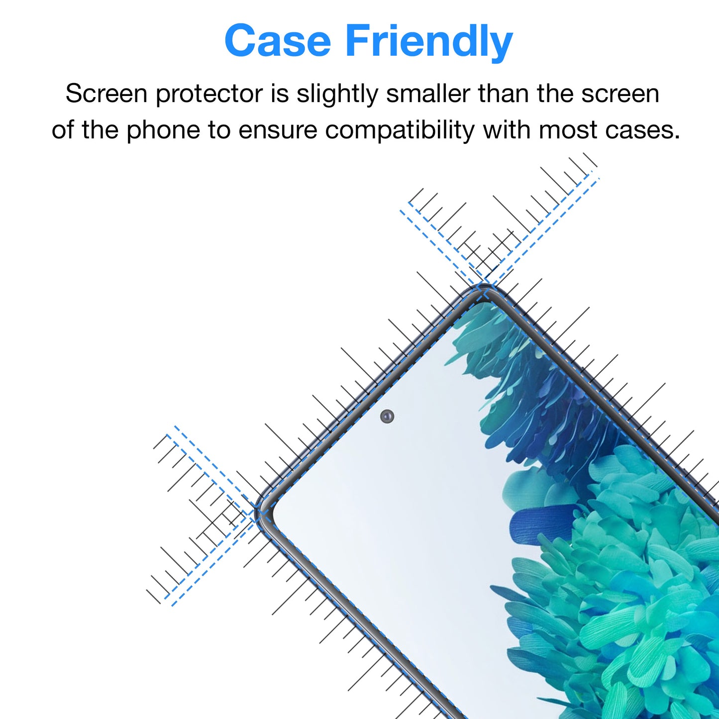 [2 Pack] MEZON Samsung Galaxy S20 FE Tempered Glass Crystal Clear Premium 9H HD Case Friendly Screen Protector (S20 FE, 9H)