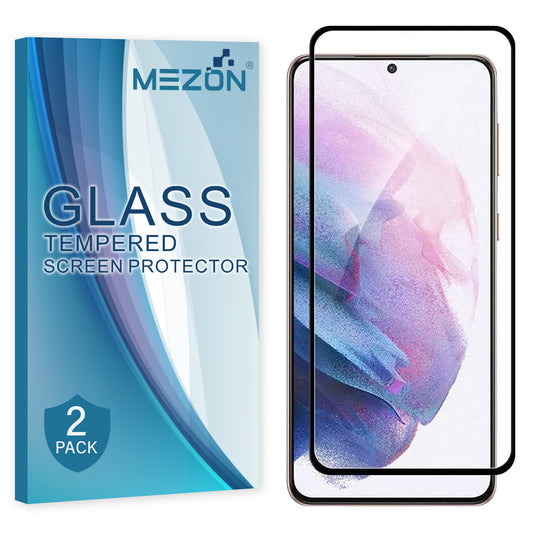 [2 Pack] MEZON Full Coverage Samsung Galaxy S21+ 5G Tempered Glass Crystal Clear Premium 9H HD Screen Protector (S21+, 9H Full)