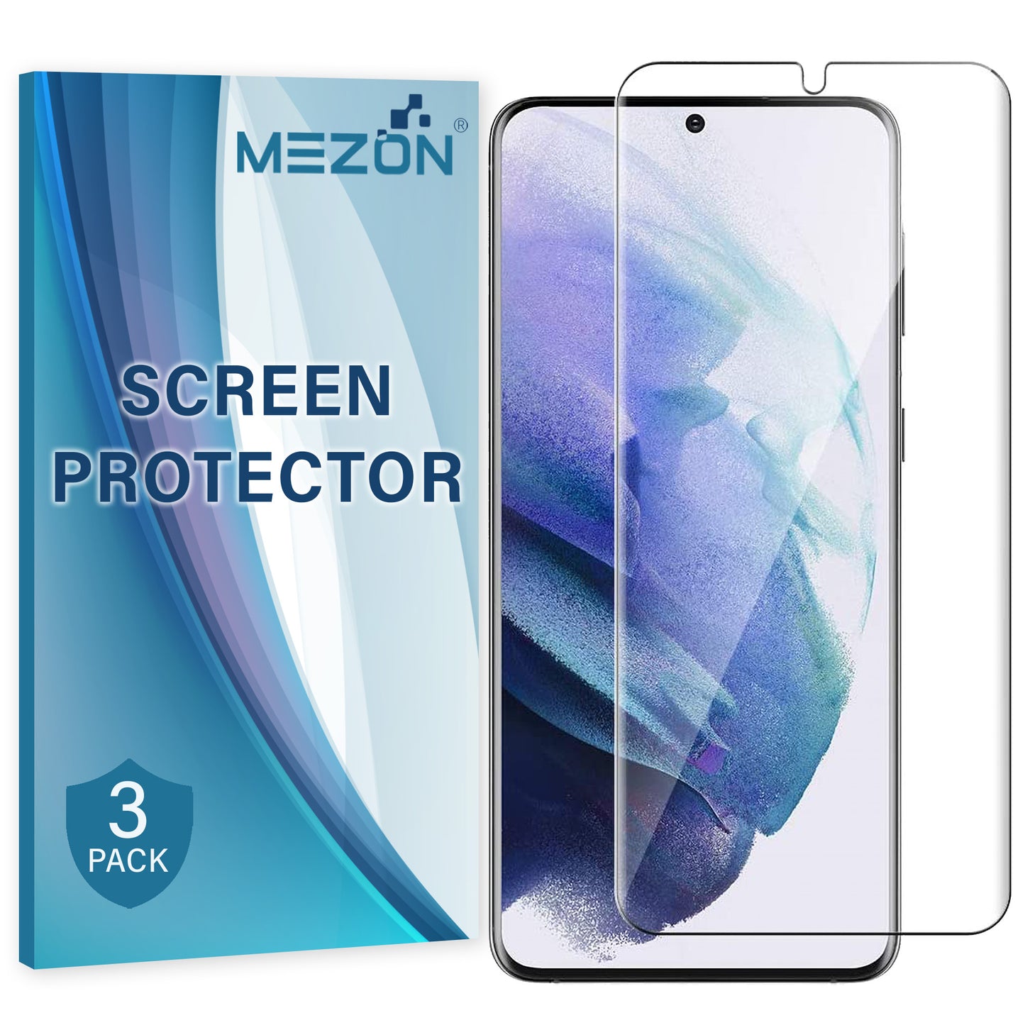 [3 Pack] MEZON Samsung Galaxy S21+ 5G Premium Clear Edge-to-Edge Full Coverage Screen Protector Film (Galaxy S21+, Clear)