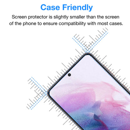 [2 Pack] MEZON Samsung Galaxy S21 5G Tempered Glass Crystal Clear Premium 9H HD Case Friendly Screen Protector (S21, 9H)