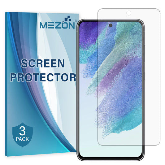 [3 Pack] MEZON Samsung Galaxy S21 FE 5G Ultra Clear Screen Protector Case Friendly Film (S21 FE 5G, Clear)