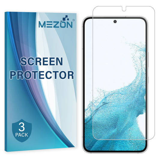 [3 Pack] MEZON Samsung Galaxy S22 5G Clear Screen Protector Case Friendly Film (S22 5G, Clear)