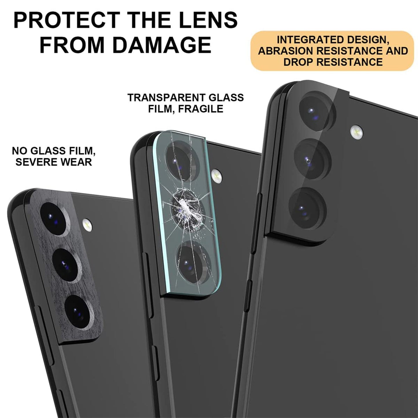 [2 Pack] MEZON Samsung Galaxy S21 FE 5G Premium Full Coverage Camera Lens Tempered Glass (S21 FE, Lens HD)