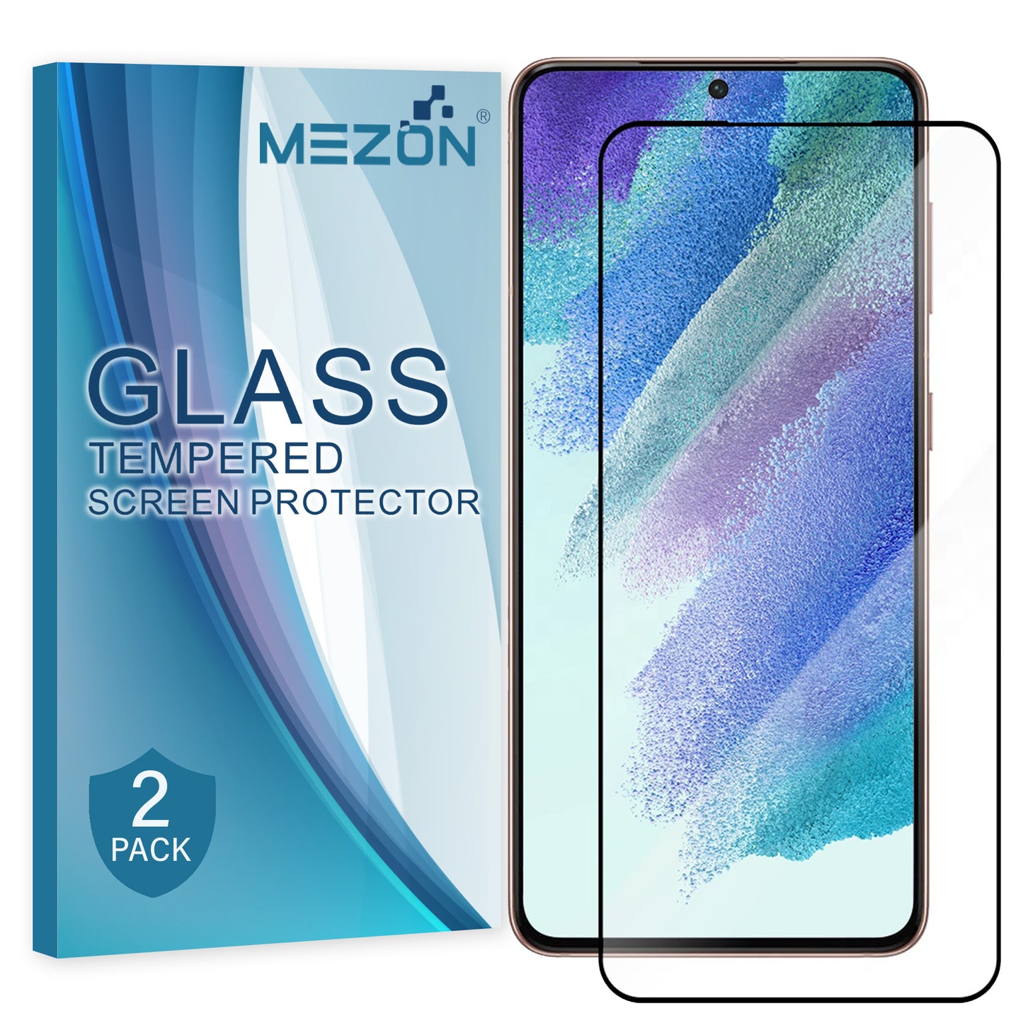[2 Pack] MEZON Full Coverage Samsung Galaxy S22+ 5G Tempered Glass Crystal Clear Premium 9H HD Screen Protector (S22+, 9H Full)