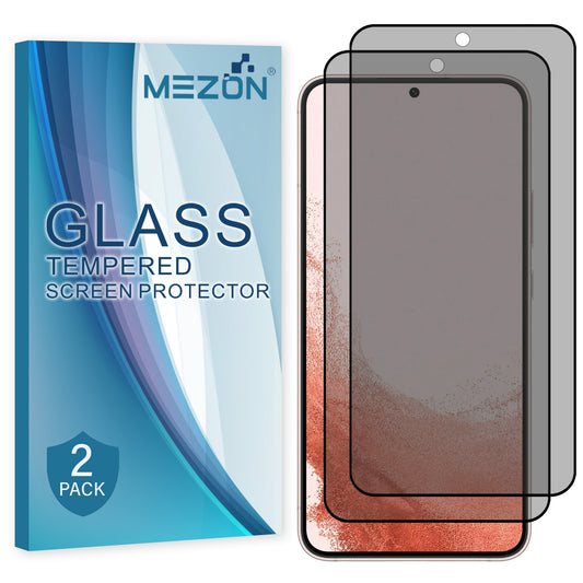 [2 Pack] MEZON Privacy Anti-Spy Full Coverage Samsung Galaxy S22+ (6.6") Tempered Glass Premium 9H HD Screen Protectors