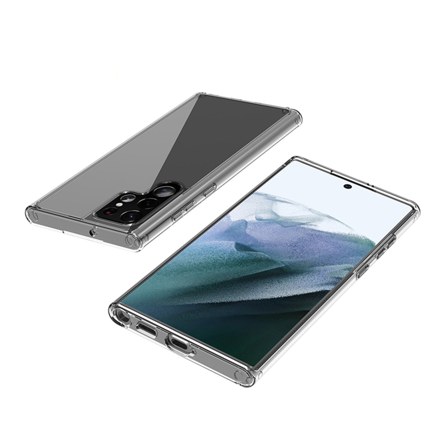 MEZON Samsung Galaxy S22 Ultra 5G Premium Slim Crystal Clear TPU Gel Back Case Wireless Charging Compatible (S22 Ultra, Gel)