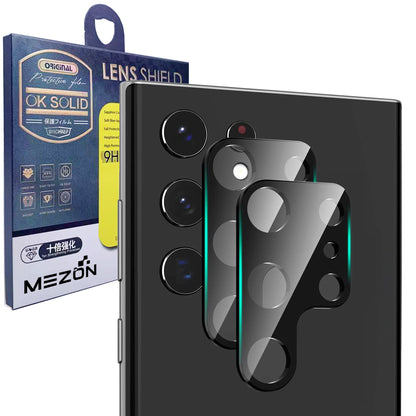 [2 Pack] MEZON Samsung Galaxy S22 Ultra 5G Premium Full Coverage Camera Lens Tempered Glass (S22 Ultra, Lens HD)