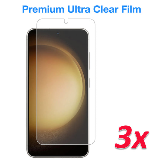 [3 Pack] MEZON Samsung Galaxy S23 (6.1") Clear Screen Protector Case Friendly Film (Galaxy S23, Clear)