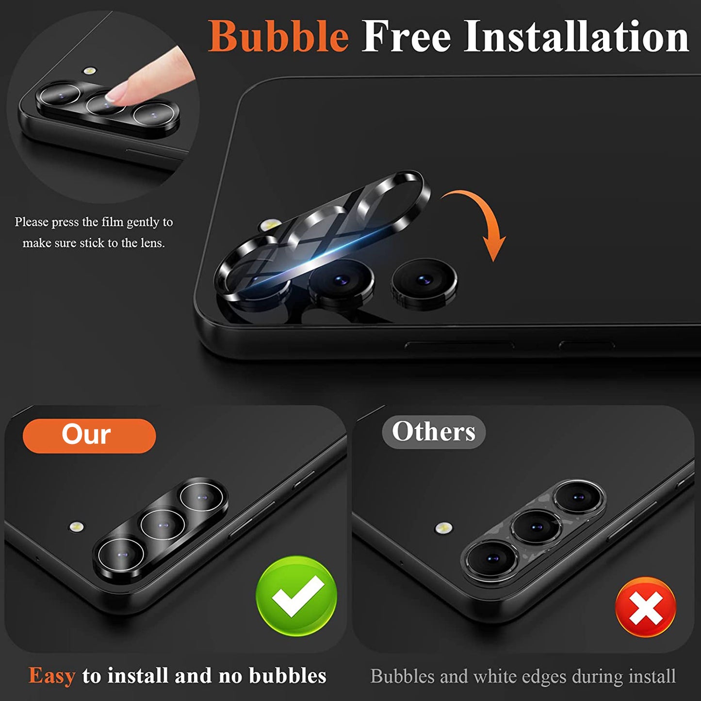 [2 Pack] MEZON Samsung Galaxy S23+ (6.6") Premium Full Coverage Camera Lens Tempered Glass (Galaxy S23+, Lens HD)