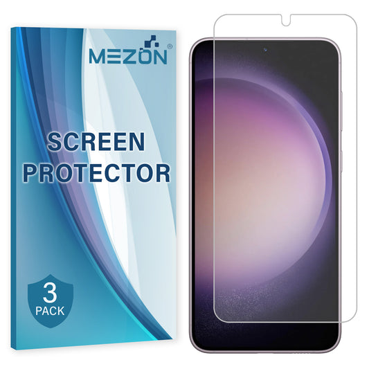 [3 Pack] MEZON Samsung Galaxy S23+ (6.6") Clear Screen Protector Case Friendly Film (Galaxy S23+, Clear)