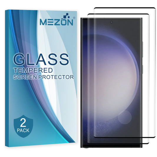 [2 Pack] MEZON Full Coverage Samsung Galaxy S23 Ultra (6.8") Crystal Clear Premium 9H HD Tempered Glass