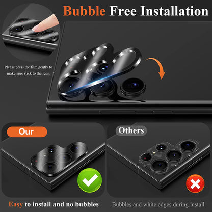 [2 Pack] MEZON Samsung Galaxy S23 Ultra (6.8") Premium Full Coverage Camera Lens Tempered Glass (Galaxy S23 Ultra, Lens HD)