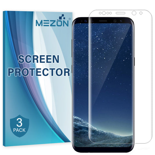 [3 Pack] MEZON Samsung Galaxy S8 Ultra Clear Edge-to-Edge Full Coverage Hydrogel Screen Protector Case Friendly Film