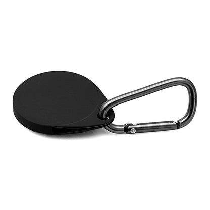 [2 Pack] MEZON Black Silicone Protective Full Coverage Case Holder for Apple AirTag Tracker with Keychain Ring