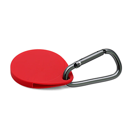 [2 Pack] MEZON Red Silicone Protective Full Coverage Case Holder for Apple AirTag Tracker with Keychain Ring
