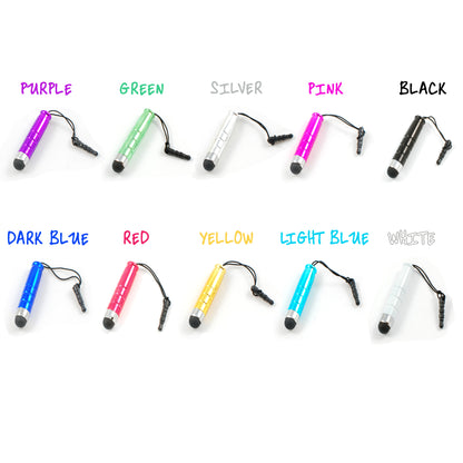 [10 Pack] MEZON Universal Mini Capacitive Touch Screen Stylus Pens with Dust Plug – Vibrant Colours, Convenient Size 4.3cm